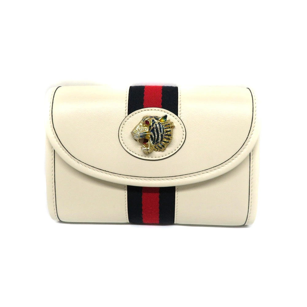 GUCCI Raja Shoulder Bag Leather White